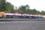 BC Rail SD40-2 #746 sandwiched by two C40-8M's #4601 & 4607.